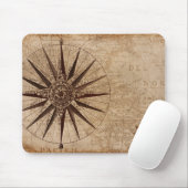 Vintage Kompass Seefahrtskarte Mousepad (Mit Mouse)