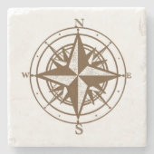 Vintage-Kompass Steinuntersetzer (Vorderseite)