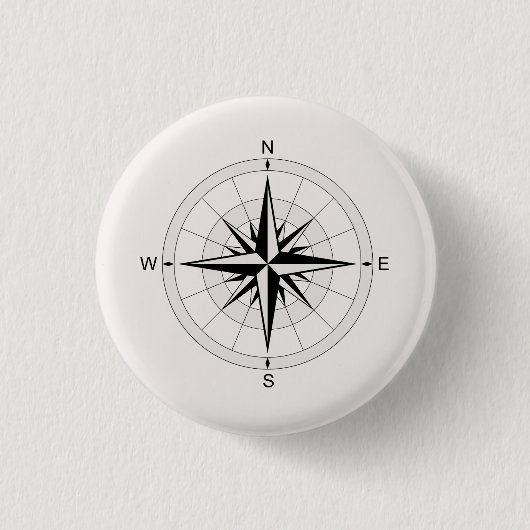 Vintage Kompassrose Button (Vorderseite)