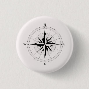 Vintage Kompassrose  Button
