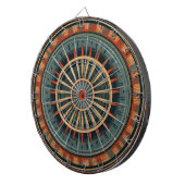 Vintage Kompassrose Geometrischer Sonnenburst Dartscheibe (Vorderseite rechts)