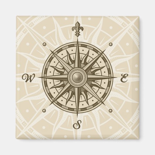 Vintage Kompassrose Magnet (Vorne)