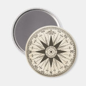 Vintage-Kompassrose-Magnet Magnet (Vorderseite/Rückseite)