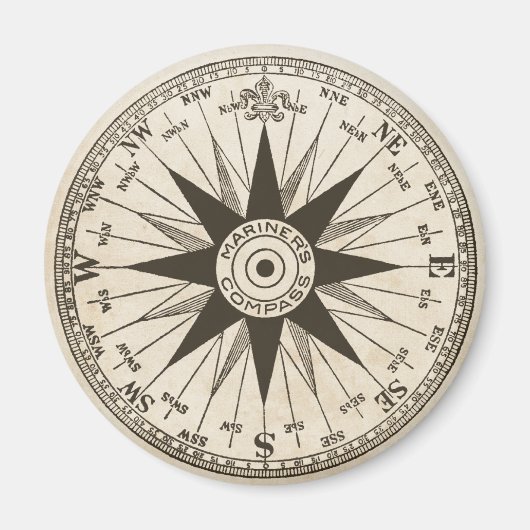 Vintage-Kompassrose-Magnet Magnet (Vorne)