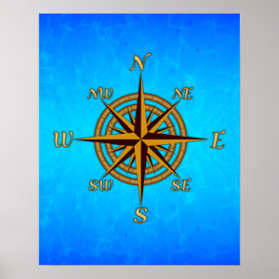 Vintage Kompassrose Poster
