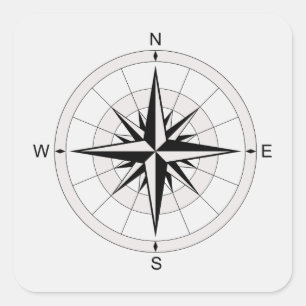 Vintage Kompassrose Quadratischer Aufkleber