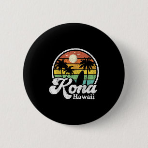 Vintage Kona Strand Hawaii Surfen Hawaiian Surfing Button