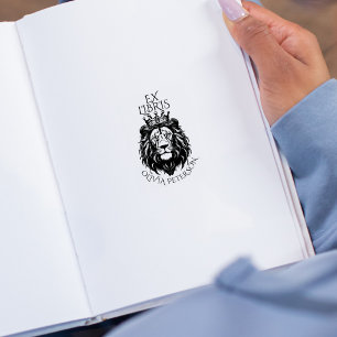 Vintage König Löwe Ex Libris Bibliotheksbuch Gummistempel