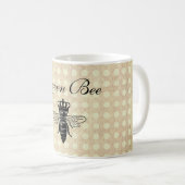 Vintage Königin Biene Kaffeetasse (VorderseiteRechts)