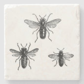 Vintage Königin-Biene u. Steinuntersetzer (Vorderseite)