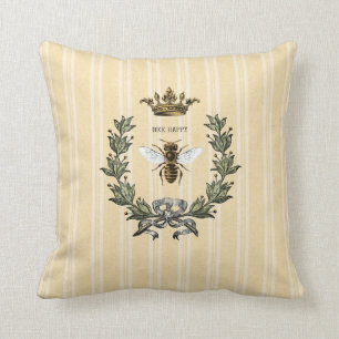 Vintage Königin-Bienen-Krone und Wreath 3 Kissen