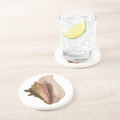 Vintage Königin Conch Seashell Muschel, Meerestier Sandstein Untersetzer (Seite)