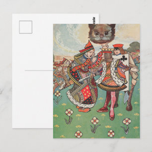 Vintage Königin König Cheshire-Katze Wunderland Ku Postkarte