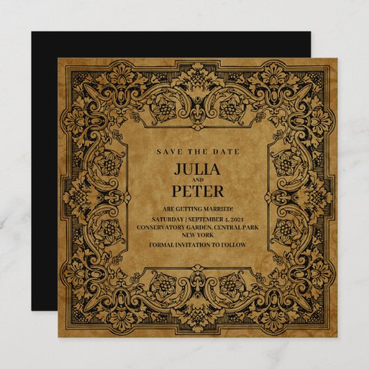 Vintage königliche Einladung im Stil der 80er Jahr (Vorne/Hinten)