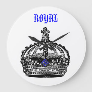 Vintage königliche Krone Große Wanduhr