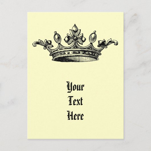 Vintage königliche Krone Postkarte (Vorderseite)