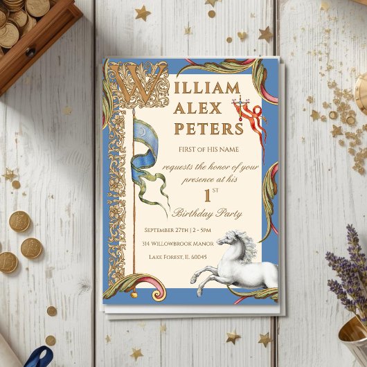 Vintage königliche mittelalterliche Einladung zum