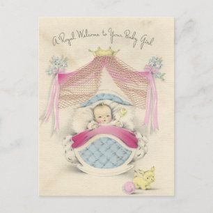 Vintage "Königliches Baby Mädchen" Postkarte
