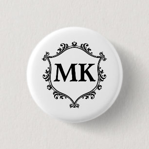 Vintage königliches Schild personalisierter Name M Button