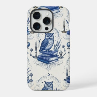 Vintage königsblau und elfenbein-farbener Dark Aca iPhone 15 Pro Hülle