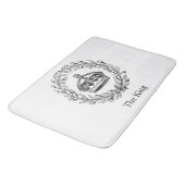 Vintage Königskrone und Laurel Kraut Badematte (Schrägansicht)