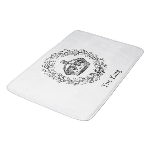 Vintage Königskrone und Laurel Kraut Badematte (Schrägansicht)