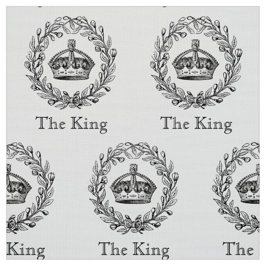 Vintage Königskrone und Laurel Kraut Stoff (Muster)