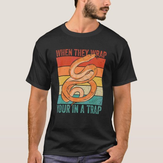 Vintage Königspython und Korallen-Ballpython T-Shirt (Vorderseite)