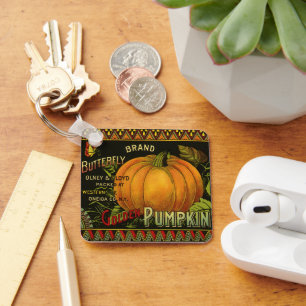 Vintage können Kunst etikettieren, Schmetterling K Schlüsselanhänger