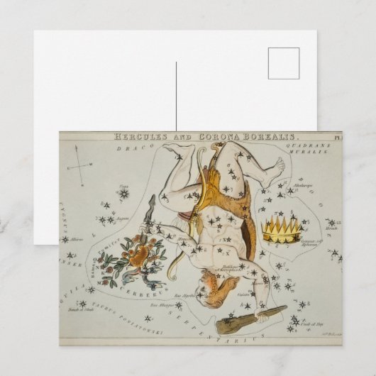 Vintage Konstellation Postkarte (Vorne/Hinten)