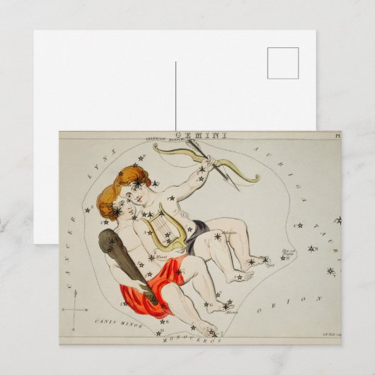 Vintage Konstellation Postkarte (Vorne/Hinten)