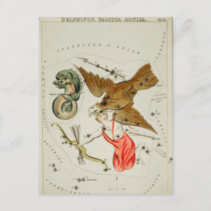 Vintage Konstellation Postkarte