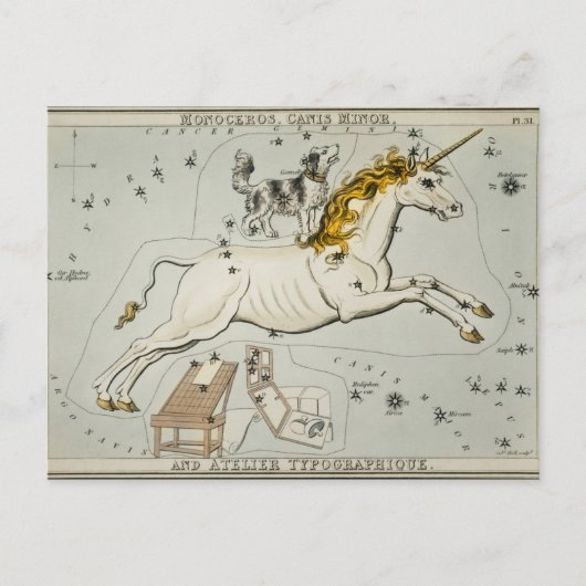 Vintage Konstellation Postkarte (Vorderseite)