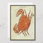 Vintage Konstellation von Krebserkrankungen, Urani Einladung (Vorne/Hinten)