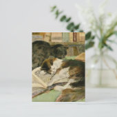 Vintage Kontaktlose Flauschkatzen Ankündigungspostkarte (Stehend Vorderseite)