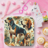 Vintage Kontonhunde Nahtlose Malerei Pappteller (Party)