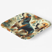 Vintage Kontonhunde Nahtlose Malerei Pappteller (Gewinkelt)