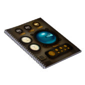 Vintage Kontrolle-Panel Sonar Steampunk Grunge Notizblock (Rechte Seite)