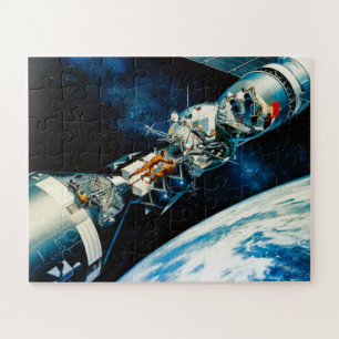 Vintage-Konzept des angedockten Apollo-Sojus-Testp Puzzle