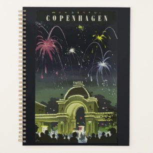 Vintage-Kopenhagen-Illustration-Reiseposter Planer