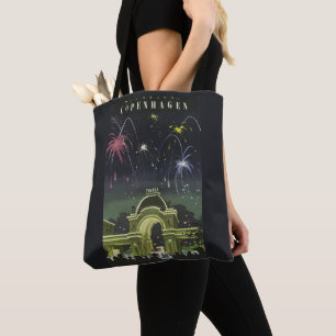 Vintage-Kopenhagen-Illustration-Reiseposter Tasche