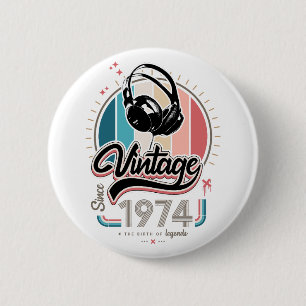 Vintage Kopfhörer seit 1974 Button