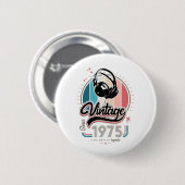Vintage Kopfhörer seit 1975 Button (Vorne & Hinten)