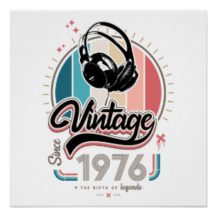 Vintage-Kopfhörer seit 1976 Poster