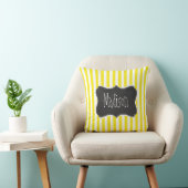 Vintage Kopfplatte Aureolin Gelbe Streifen Kissen (Stuhl )