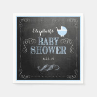 Vintage Kopftafel Look Blue Carriage Baby Dusche
