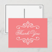 Vintage Koralle | Abschluss Vielen Dank Postkarte (Vorne/Hinten)