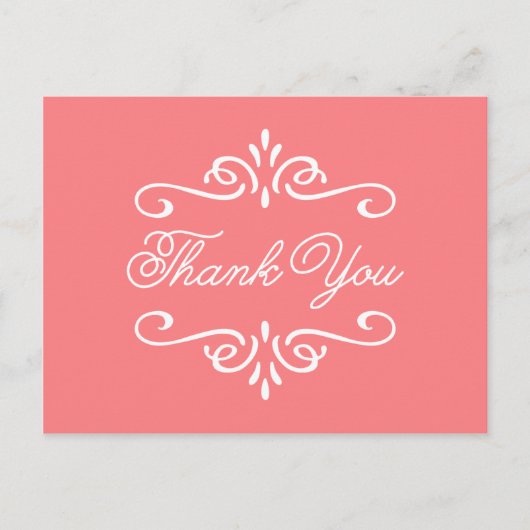 Vintage Koralle | Abschluss Vielen Dank Postkarte (Vorderseite)