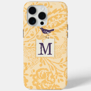 Vintage-Korallen-Auberginen-Damaskus-Monogramm iPh iPhone 15 Pro Max Hülle
