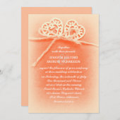 Vintage Korallenhochzeit Einladung (Vorne/Hinten)